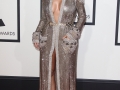 Kim Kardashian arrives on the red carpet for the 57th Annual Grammy Awards