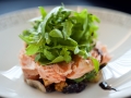 Home smoked salmon panzanella salad