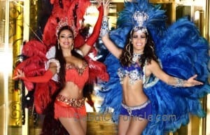 Samba dancers perform at Fogueira Restaurant