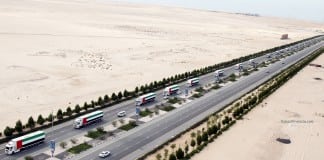 In celebration of 43rd UAE National Day 43 trucks, 43 flags, Create Longest Moving Convoy of UAE Flags