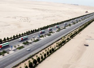 In celebration of 43rd UAE National Day 43 trucks, 43 flags, Create Longest Moving Convoy of UAE Flags