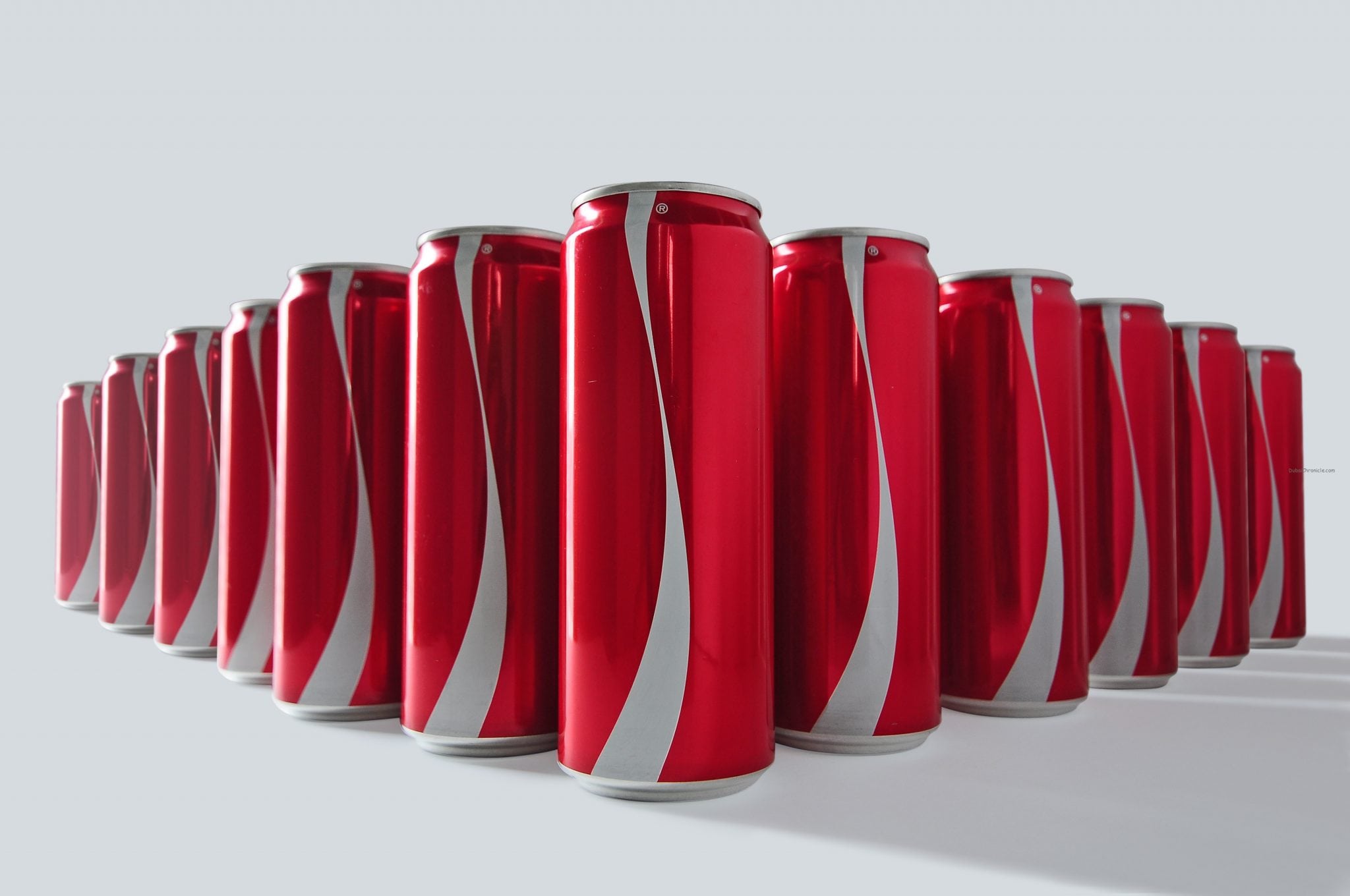 Row of no label cans