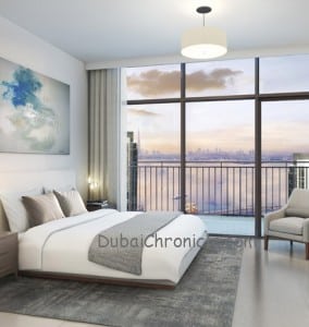 ‘Creekside 18’ residences bedroom view in The Island District of Dubai Creek Harbour