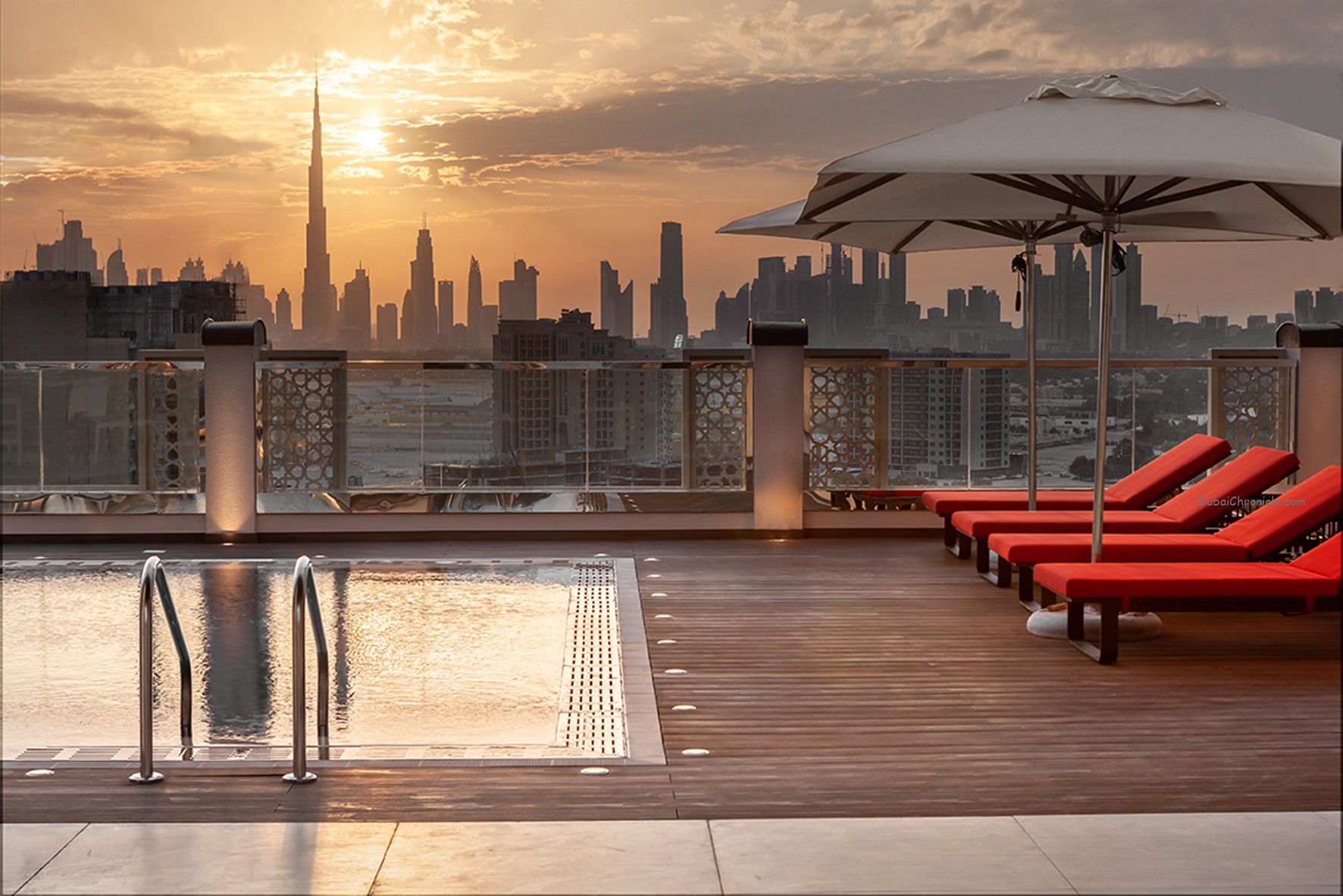 Burj Khalifa Skyline Dubai pool