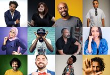 Madinat Jumeirah Set to Transform into a Laughter-Filled Comedy Bizarre for Dubai Comedy Festival A Collage of Dubai Comedy Festival Artists performing at Madinat Jumeirah