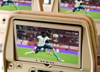 Emirates Offers Live Sports, New Content on Ice for Travellers Emirates In-Flight entertainment screen