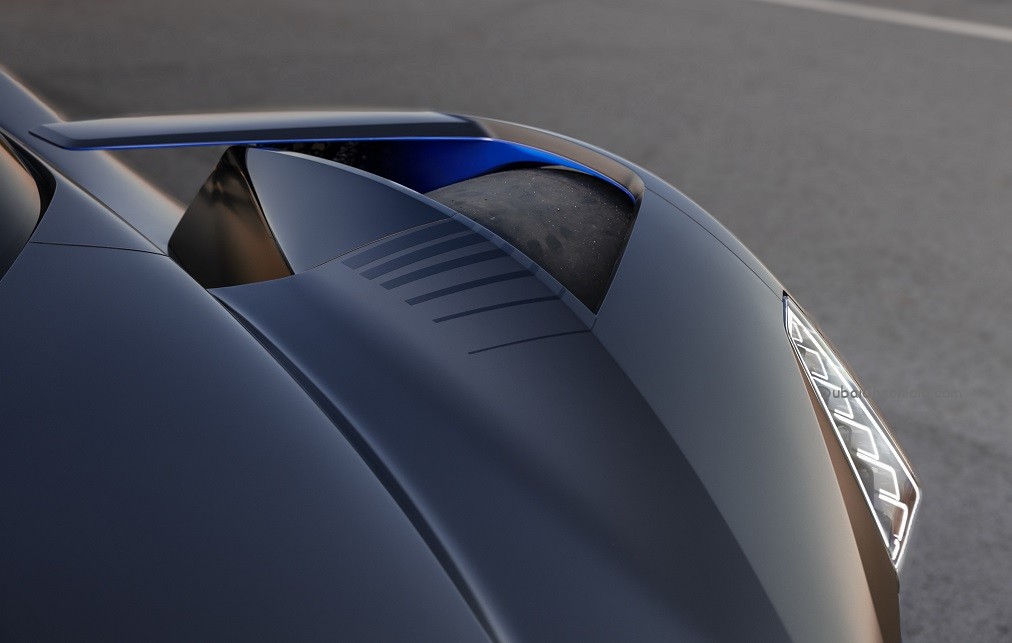 Vertical lighting and floating blades are present throughout and connect the Project GTP Hypercar to the future of Cadillac.