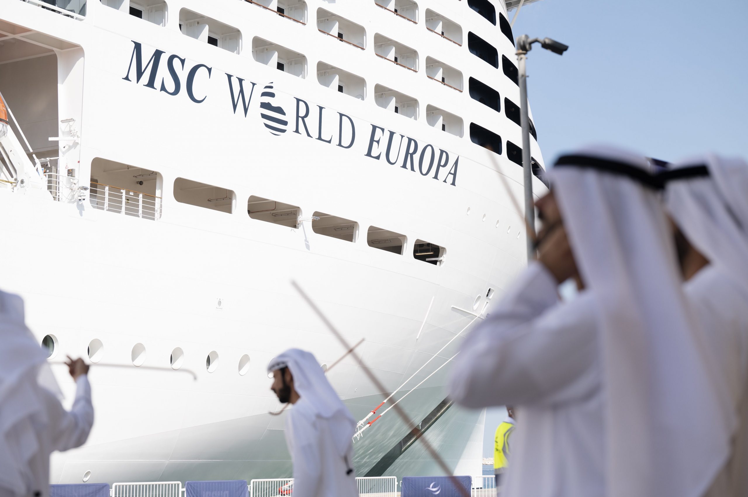 The MSC World Europa, a futuristic, lower-carbon-fuelled cruise ship made its first call at Mina Rashid on the 21st of December 2022.