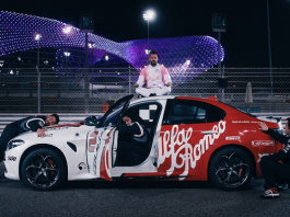 Jason Momoa’s ridiculously awesome job as Yas Island Chief Island Officer has just landed him on top of a racing car, like a pro on Yas Marina Circuit.