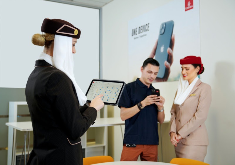 Emirates - One Device Emirates has launched a new strategy called ‘One Device' leveraging Apple products, whereby all 20,000 Emirates Cabin Crew receive iPhone 13 or iPad Air.